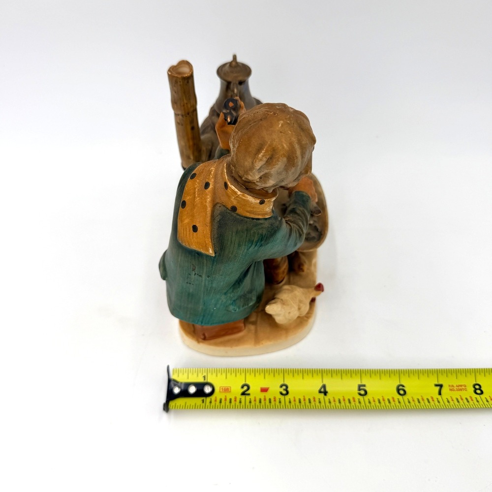 Vintage Norleans Japan Ceramic Figurine Old Man Smoking Pipe Stove Chicken‎ 7in - Picture 8 of 9